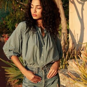 DOEN Jane Blouse in Josephine Plaid - S